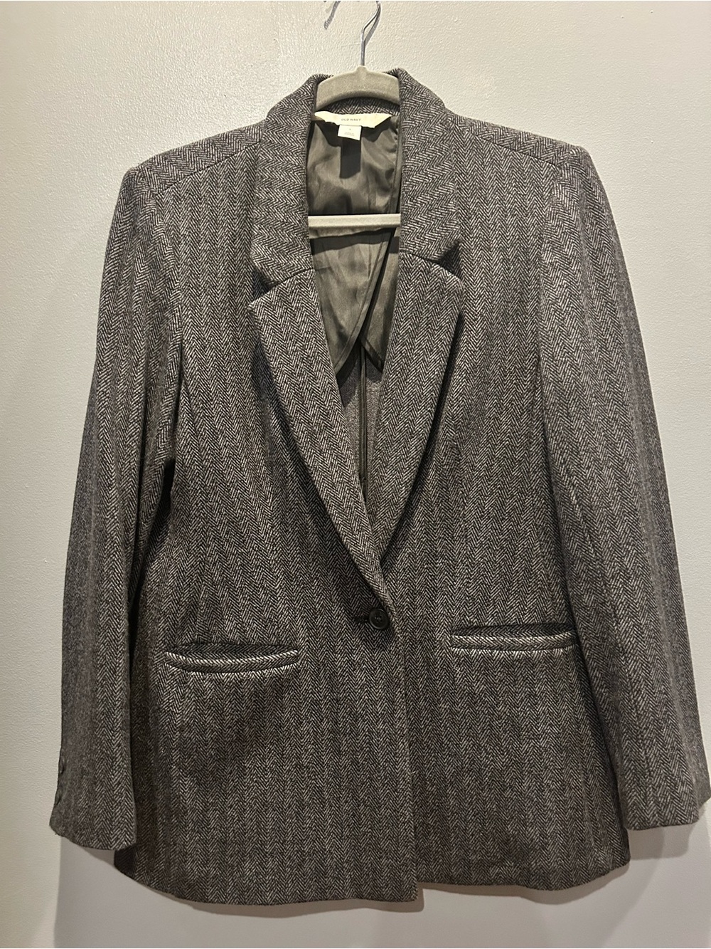Old Navy Gray Herringbone Blazer Jacket